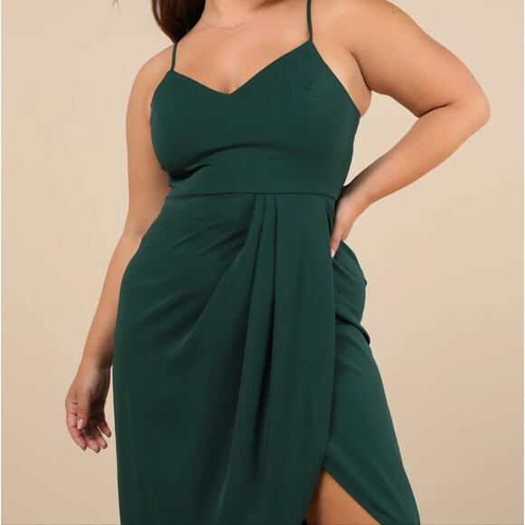 NEW Lulus Reinette Dark Green Sleeveless Midi Dress - Picture 7 of 16